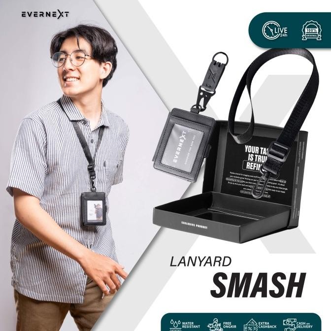 

Lanyard Kartu ID Card Holder Name Tag Kantor Tas Kalung Dompet Kartu Gantung Smash