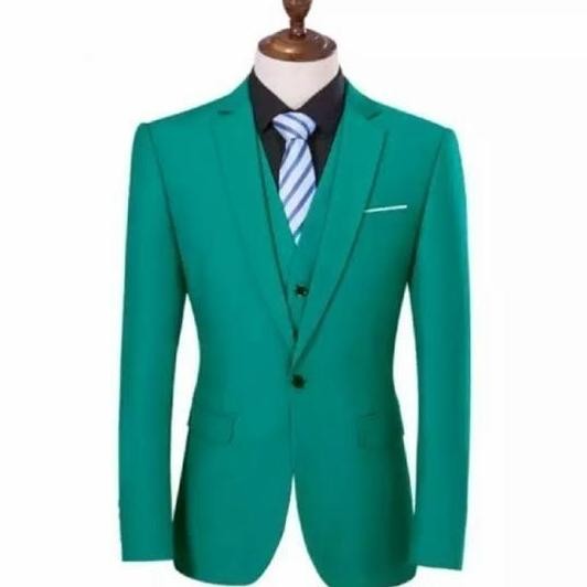 Setelan Jas Hijau Mint Jas + Celana murah