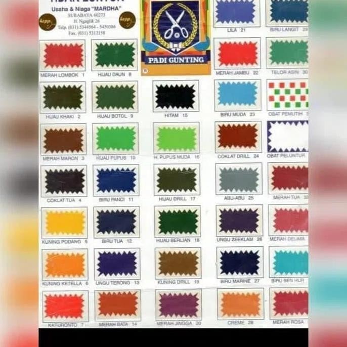 

Terlaris Pewarna Kain Pakaian-Wantex Cap Padi Dan Gunting
