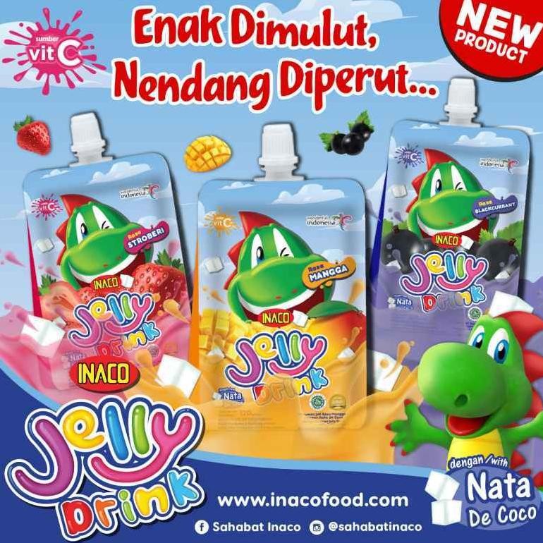 

( BERKAH ) INACO JELLY DRINK 120gr Jellydrink Nata De Coco Minuman Jelly Vitamin C Strawberry Mangga Anggur