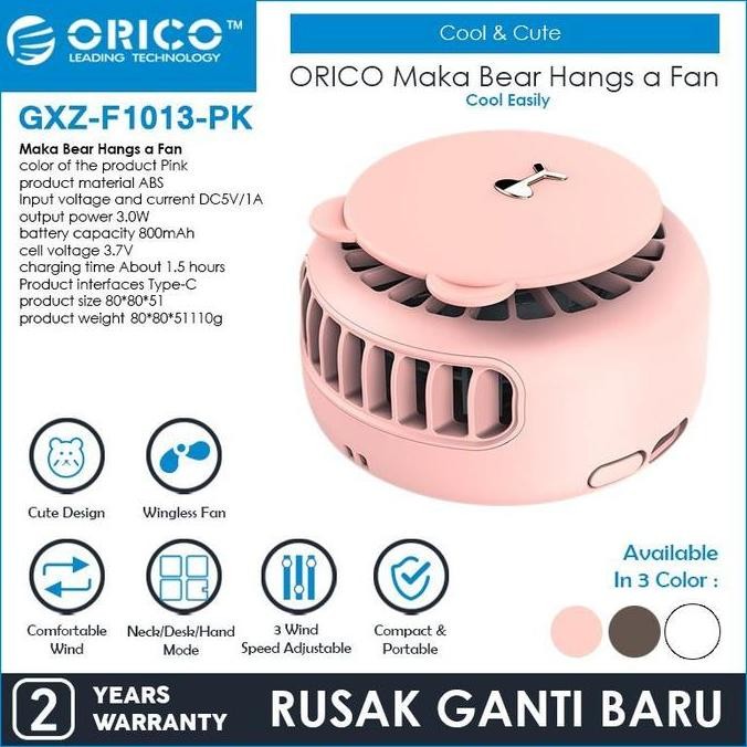 Orico Usb Neck Fan Maka Bear 800Mah - Gxz-F1013