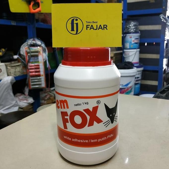 

Termantab] Lem putih FOX 1kg PVAC glue kayu kertas plamur tembok
