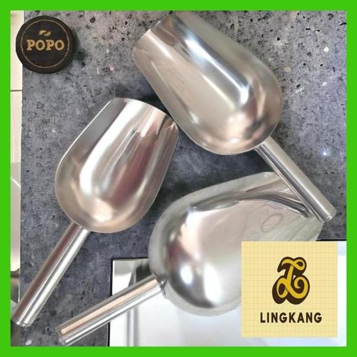 

Terlaris - Sendok Sekop Stainless Skop Serokan Es Gula Tepung Beras Ice Scoop