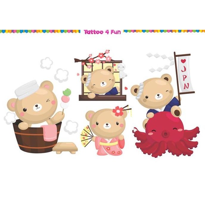 TATO BEAR KADO ANAK MURAH NON TOXIC PREMIUM QUALITY TEMPORARY TATTOO Termurah