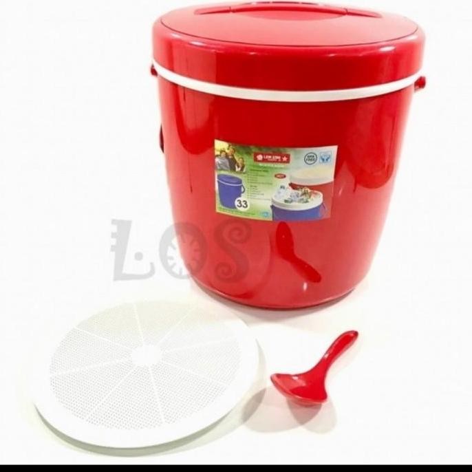 *:*:*:*:*] Rice Bucket Jumbo Besar Kapasitas 33L + Centong Nasi Premium Lion Star Tahan Panas Dingin