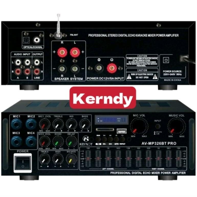 Amplifier KERNDY AV-MP326BT PRO Bluetooth EQ Audio Karaoke Home Theater Optical/Coaxial