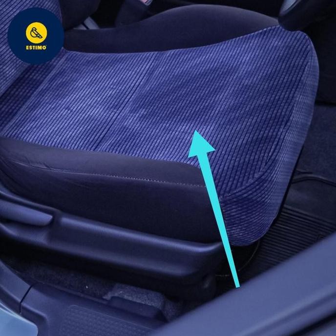 kain Jok Mobil bludru Fabric warna biru tua salur hitam soft