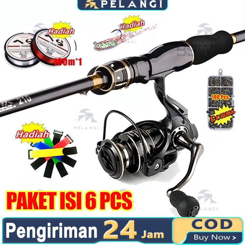 joran pancing 1.65m-2.7m 2 bagian pancing reel 2000 3000 5000 7000 joran spining reel pancing/Karbon