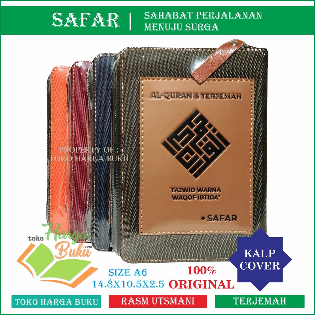 Foto Al-Quran Safar A6 Jaket Resleting Terjemah Rasm Utsmani Waqaf Ibtida Tajwid Warna - Alfatih Quran