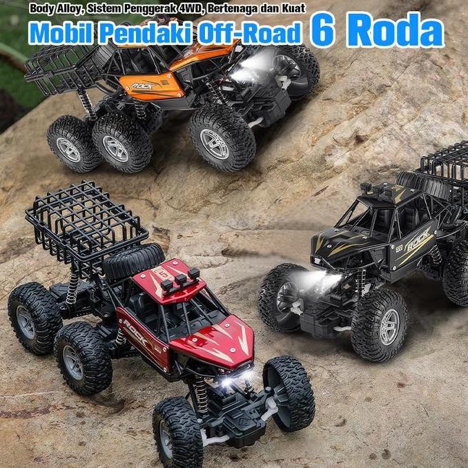 Spesial Tatajoy Mobil Off-Road Remote Control 4Wd Mobil Pendakian Rc 6 Roda Alloy Rc Off Road Rock C