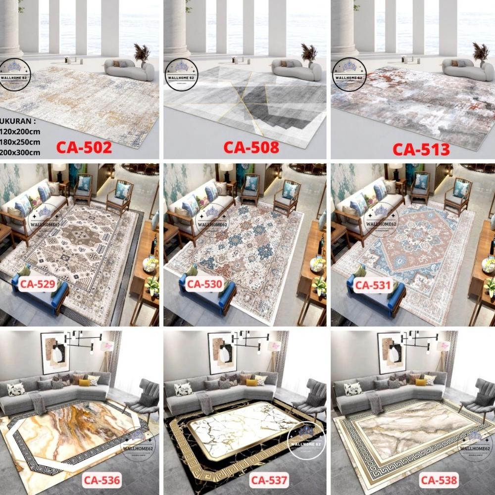 WK Karpet Lantai Polyester Import Anti-Slip Modern