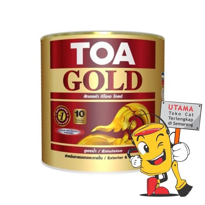 TERMURAH - TOA Gold Water Based Cat Kubah Emas GW919 Swiss Gold 1 Liter