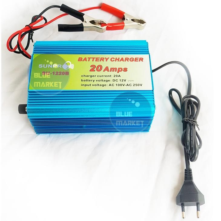 CHARGER AKI  20 AMPERE SUNPRO SU-1220B / CHARGER AKI MOBIL/MOTOR / CHARGER AKI 20Amps / CAS AKI 20 A