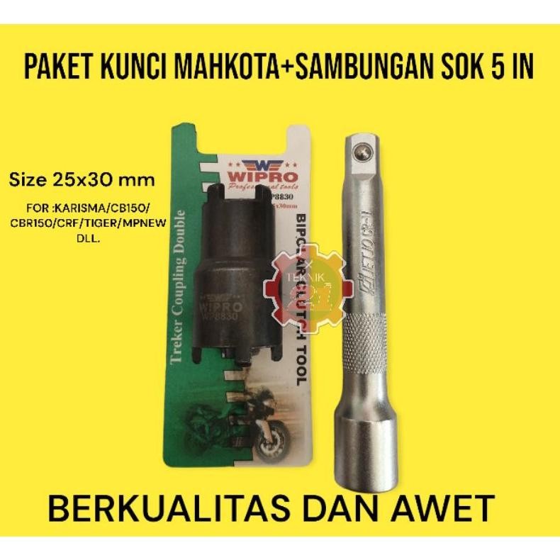KUNCI MAHKOTA DAN SAMBUNGAN SOK|PAKET KUNCI MUR KOPLING WIPRO