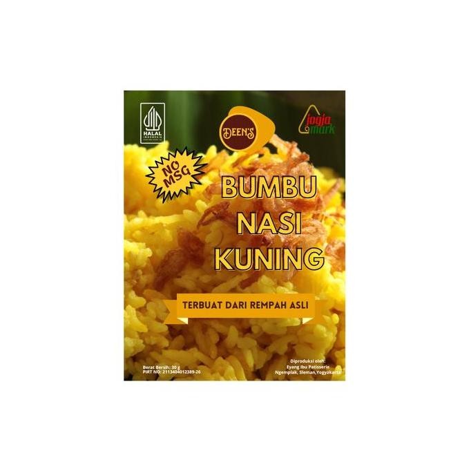 

&<&<&<&] Bumbu Nasi Kuning DEEN'S 30 gr - Tanpa Msg