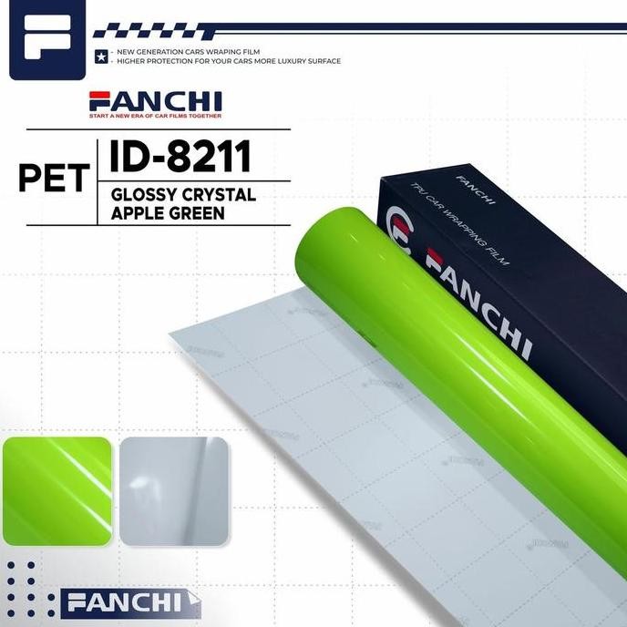 

BEBAS ONGKIR - 152CM Sticker FANCHI ID-8211 Glossy Crystal Apple Green PET 152CM permeter