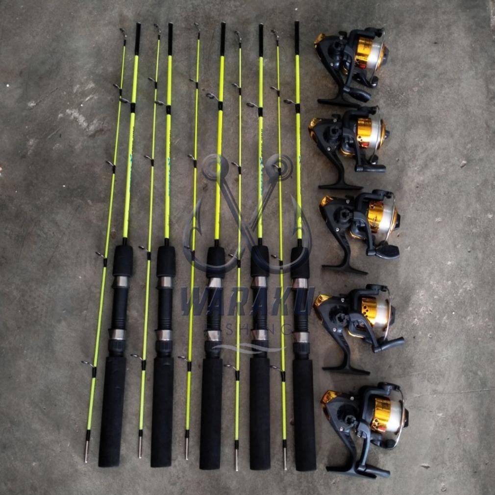 Joran Pancing Udang 5 set Action Lentur