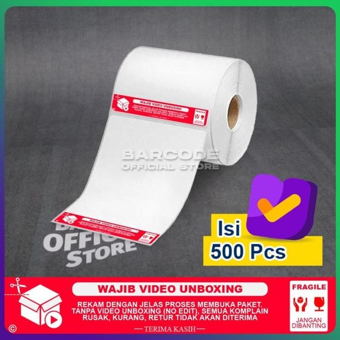 

Label Unboxing Termal 100 x 150 / 100x150 mm Isi 500 Pcs (1Slop)