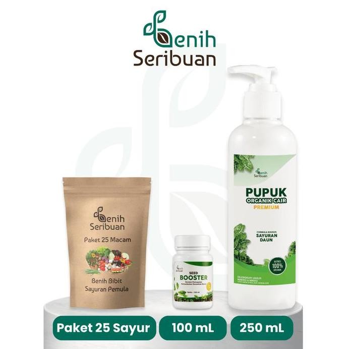 

Terlaris Paket Benih Sayuran Bernutrisi : Paket 25 Sayuran Pemula + Pupuk Organik Cair Sayuran + Seed Booster - Benih Seribuan