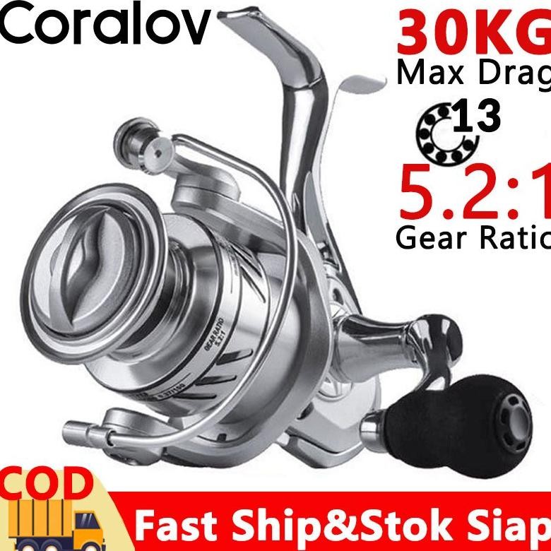 CODCoralov GA1000-7000 Series Reel Pancing Power Handle Laut Tarikan Pancing Metal Katrol Pancing Mu