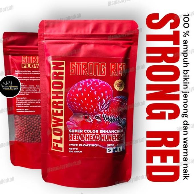 Terlaris Pakan Pelet Louhan Strong Red/Pelet Ikan Hias 100 Gr Terbukti Ampuh Meningkatkan Warna Mera