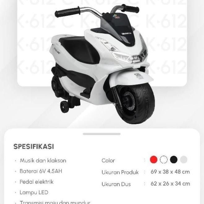 Miliki Motor Aki Mainan Anak Cas Pmb K 612C Pcx Mini 6V Murah Bdg