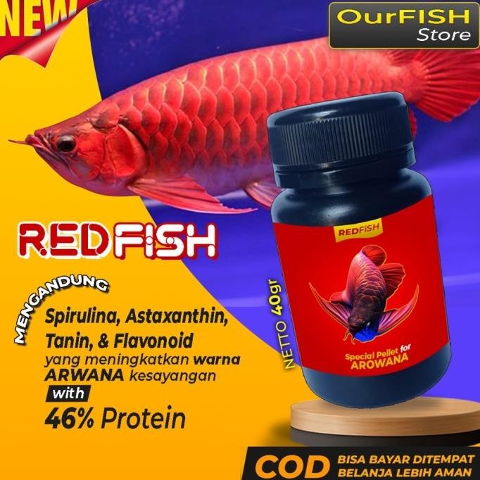 Terlaris Pelet Ikan Arwana Redfish Makanan Pakan Ikan Arwana Super Red Golden
