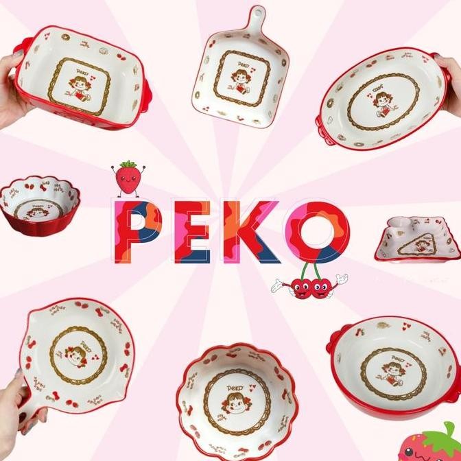 BEBAS ONGKIR - [Peko Series] Set Piring Makan / Saji Keramik Tableware Lucu Anak