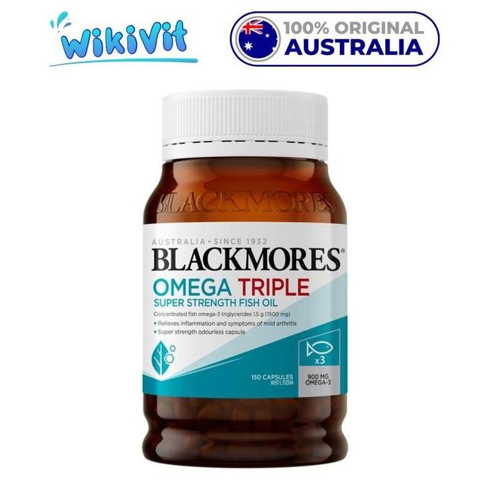 

Terlaris Blackmores Omega Triple Super Strength Fish Oil 150 Capsules - Original Australia / Kapsul Triple Concentrated Omega-3 1500 Mg / Vitamin Concentrate Omega3 / Omega 3 1500Mg Supplement / Suplemen Minyak Ikan