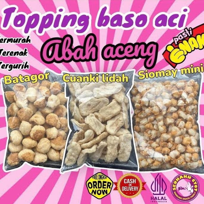 

Topping Baso aci, cuanki lidah isi 50, cuanki tahu isi 50, Siomay mini isi 500 gram Organik Food