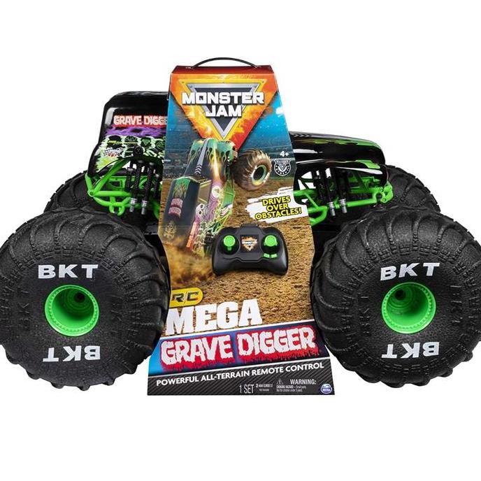 Spesial 1/6 Monster Jam Mega Rc Grave Digger Attacks All Terrains Spin Master