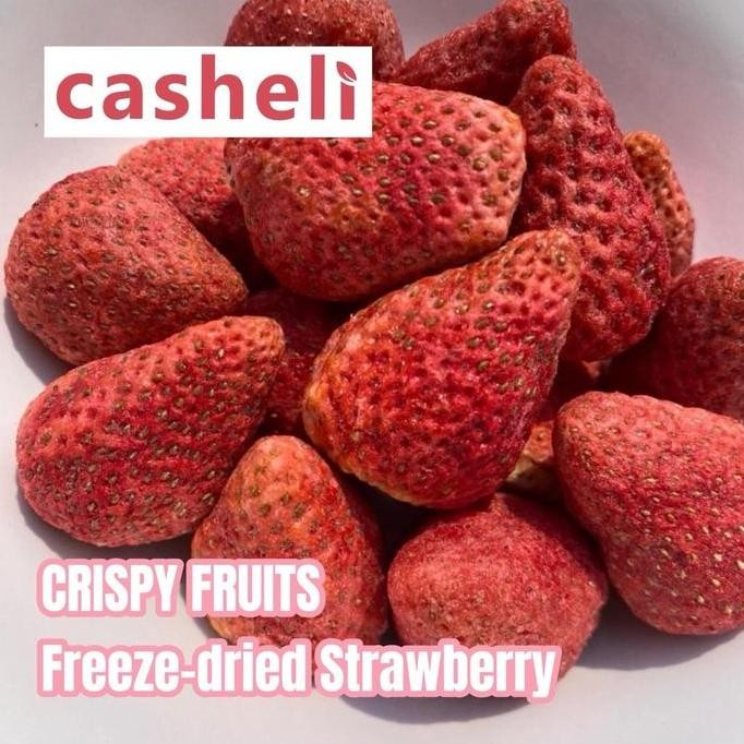

casheli Crispy Freeze-dried Strawberry GradeA Camilan Snack Food Cemilan Stroberi Makanan Chips Camilan Keripik Viral