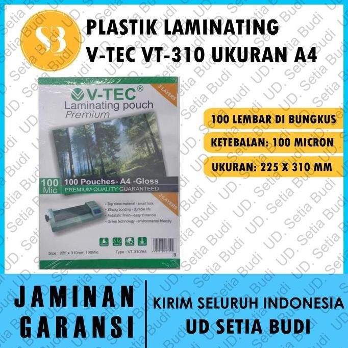 

TERBARU - Plastik Laminating V-Tec VT-310 Ukuran A4