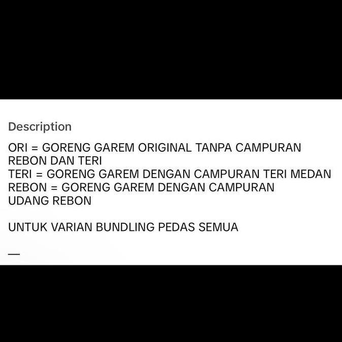 

Paket Bundling Goreng Garem Begal Lakalaka (Bawang Goreng)