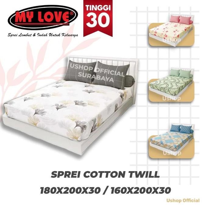 BEBAS ONGKIR - ALL NEW MY LOVE Sprei 180X200 / 160x200 Tinggi 30 - Bulma Coastal Enzo Whale Fiero Cl