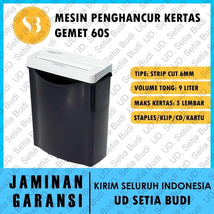 

TERMURAH - Mesin Penghancur Kertas Paper Shredder GEMET 60S