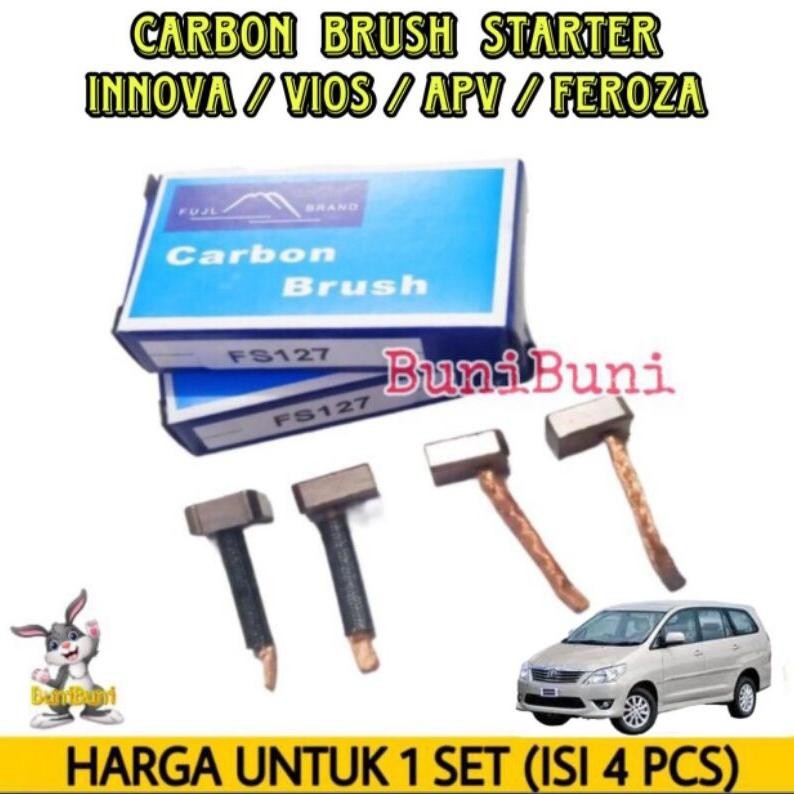 Promo Carbon Brush Starter Innova Fs 127 - Kul Cool Arang Dinamo Stater Mobil Innova / Apv / Vios / 