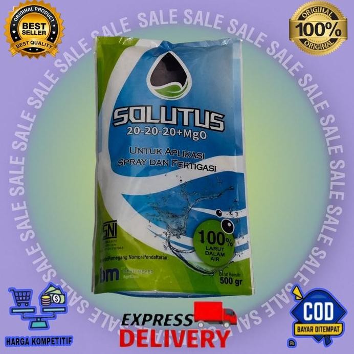 

Terlaris Pupuk Npk Bm Solutus 20-20-20+Mgo Kemasan 500 Gram