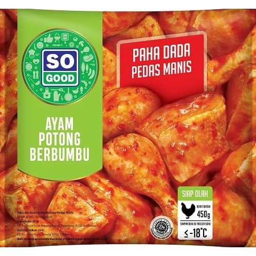 

AYAM POTONG PAHA & DADA PEDAS MANIS SO GOOD HALAL HIGIENIS 450 GR