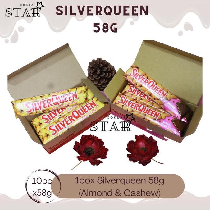 

SALE!! SILVERQUEEN 55GR 1 BOX 10PCS CASHEW ALMOND/COKELAT SILVERQUEEN MEDE ALMOND