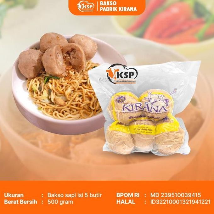 

Kirana Bakso Pedas Ukuran Besar Isi 5 Butir Berat 500 Gram Food Frozen Makanan