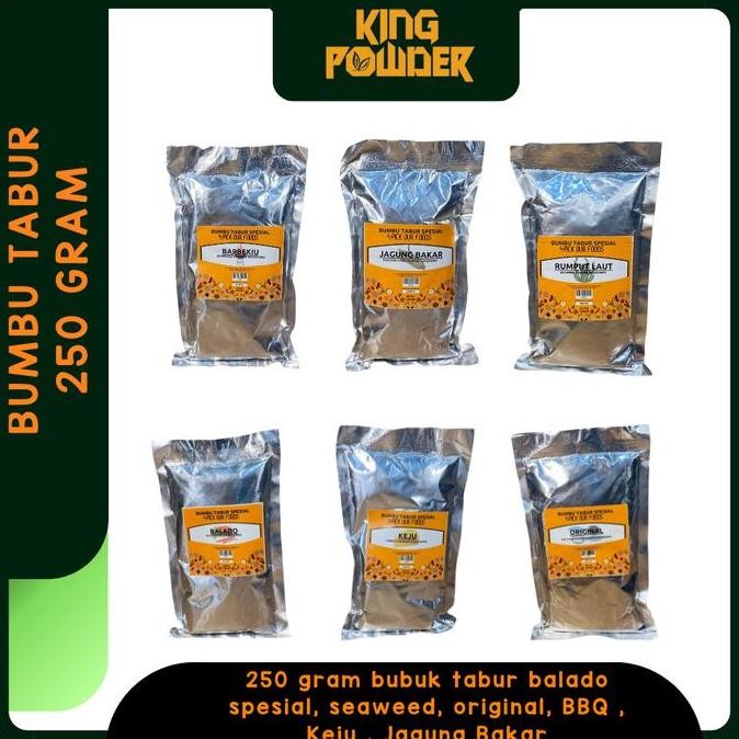 Bubuk Tabur Pedas/seaweed/balado/bbq/jagung bakar/ Keju Bubuk 250 Gram