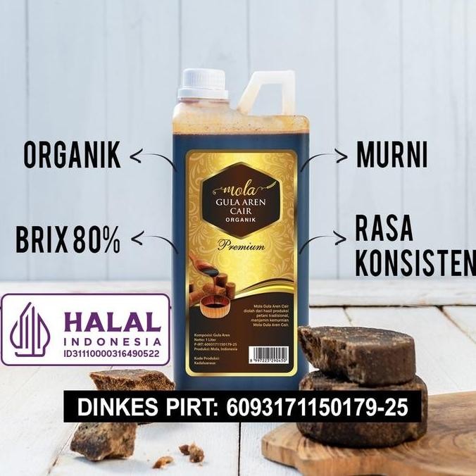 

Mola Gula Aren Cair Premium Organik 1 liter / Palm Sugar