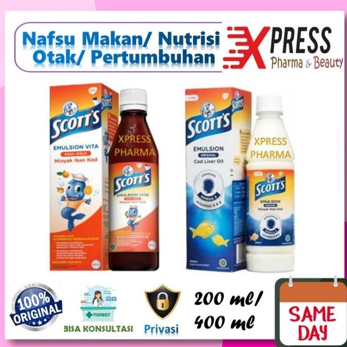 

Terlaris Xpress Scott'S Emulsion Minyak Ikan Vitamin Sirup Scott Scot