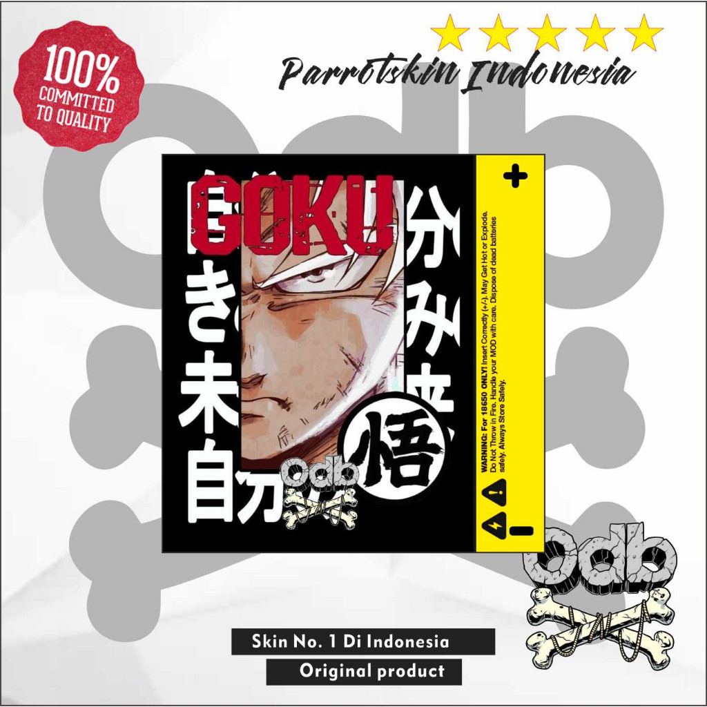 

Terlaris Warp Baterai Stiker Wrap Odb Anime Mukay 18650 21700 Per Goku Stiker Garskin Premium Not Casing Bisa Custom *Promo*