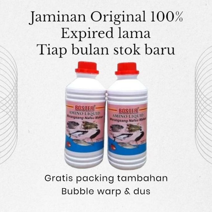 

Terlaris Boster Amino Liquid 1 Liter / Vitamin Penambah Nafsu Makan Ikan Dan Udang / Boster Amino / Boster Amino Liquid / Vitamin Penambah Nafsu Makan Ikan / Vitamin Penambah Nafsu Makan Udang / Vitamin Penambah Nafsu Makan
