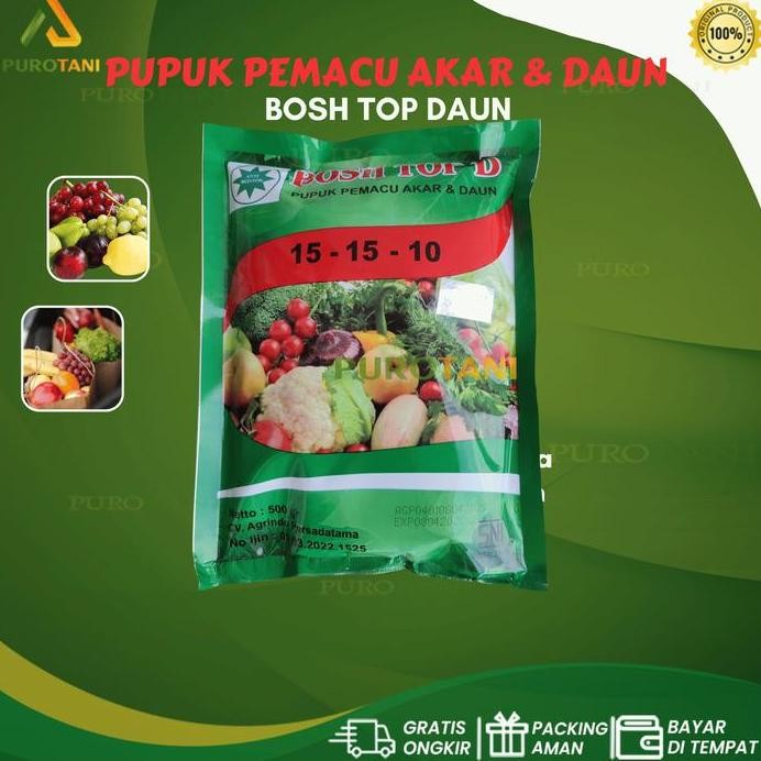 

Terlaris Pupuk Boshtop D Akar & Daun Bosh Top D Boshtop D 500Gram Npk 15-15-10