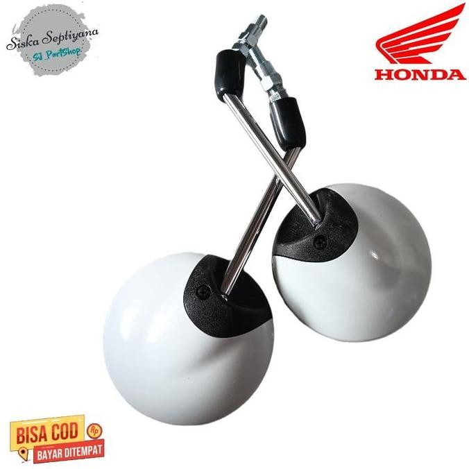 Promo Spion Kaca Spion Motor Honda Scoopy Scopy Skupi Putih Gagang Chrome Crom Ori Original Lostpack
