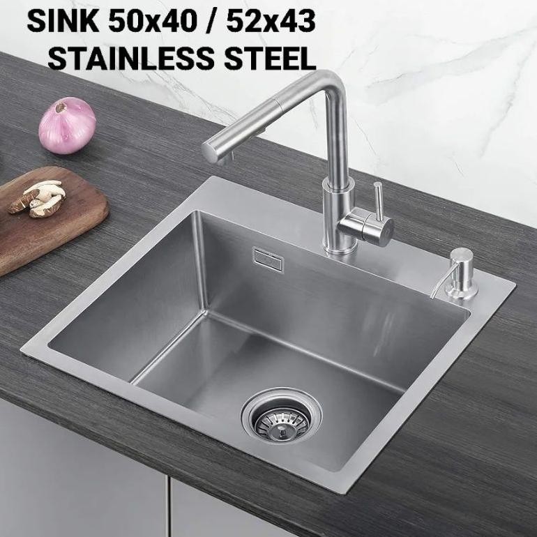 PJ Kitchen Sink Stainless 5040 / OONGINC 5243 / Sink 1 Lubang Stainless