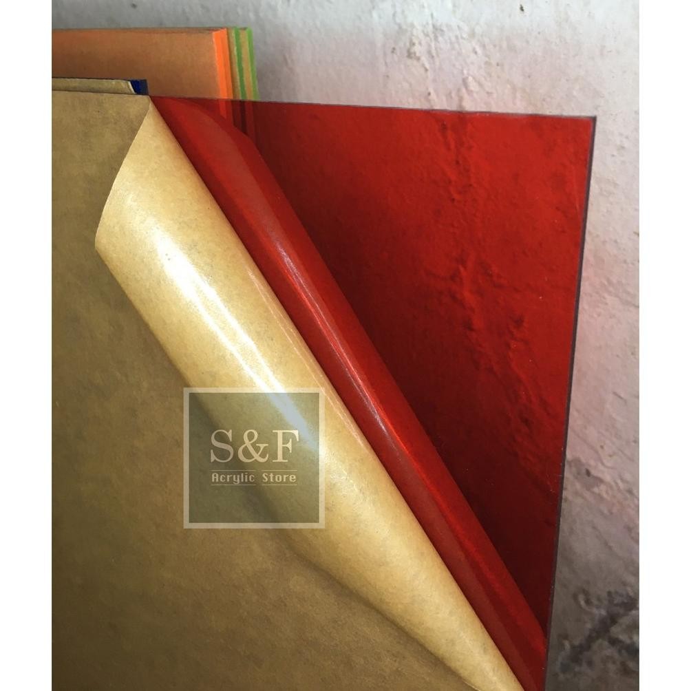 IK AKRILIK MERAH TRANSPARAN 2MM / AKRILIK MERAH RAYBEN / ACRYLIC WARNA / AKRILIK LEMBARAN / AKRILIK